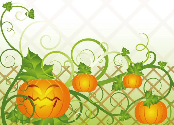 Banner de Halloween con calabaza, ilustración vectorial — Vector de stock