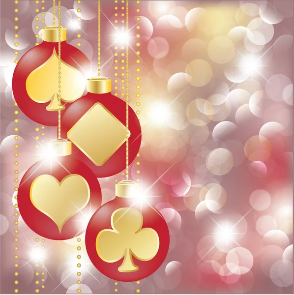 Banner de poker de Navidad, ilustración de vectores — Archivo Imágenes Vectoriales