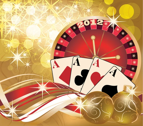 2012 Nieuwjaar casino banner, vectorillustratie — Stockvector