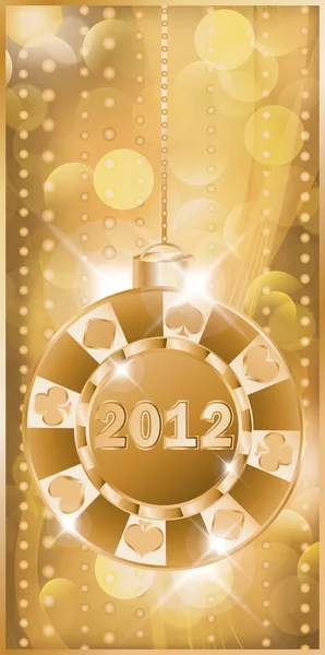 Poker chip 2012 nytt år, vektor illustration — Stock vektor