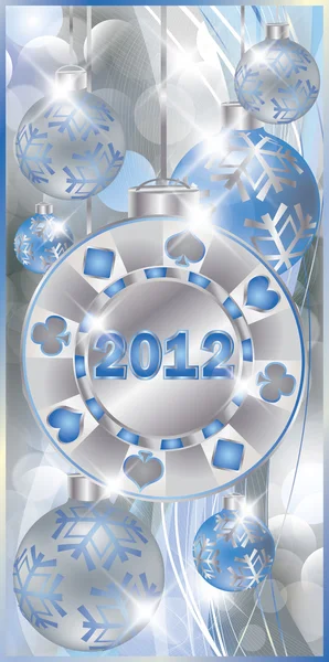 Чип казино 2012 новый год, векторная иллюстрация — стоковый вектор