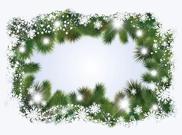 Banner de invierno con árbol de navidad, ilustración vectorial — Vector de stock