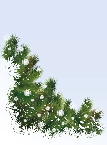 Χειμώνα πανό με χριστουγεννιάτικο δέντρο, εικονογράφηση φορέας — Διανυσματικό Αρχείο