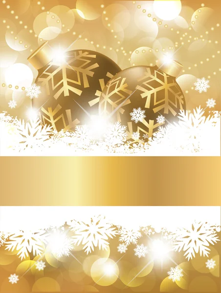 Saudação cartão de Natal dourado, ilustração vetorial — Vetor de Stock