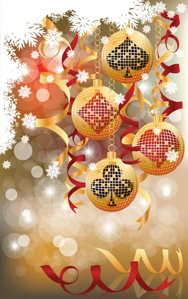 Christmas poker balls, vector illustration — Stock Vector