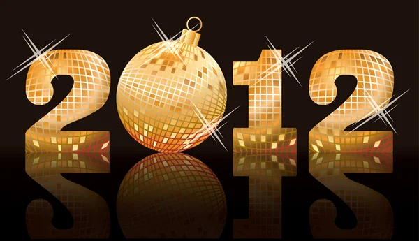 Nápis-zlatý nový rok 2012, vektorové ilustrace — Stockový vektor