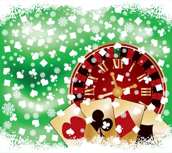 赌场圣诞贺卡 — 图库矢量图片