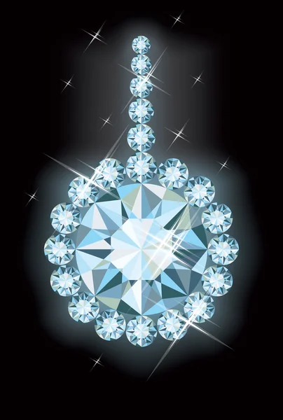 Diamond christmas ball — Stock Vector