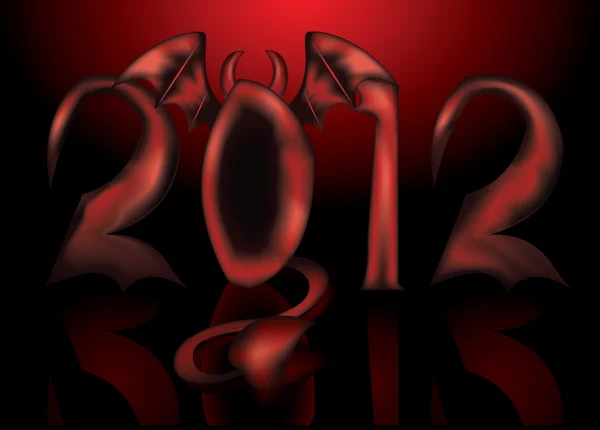 Diabeł 2012 nowy rok — Wektor stockowy