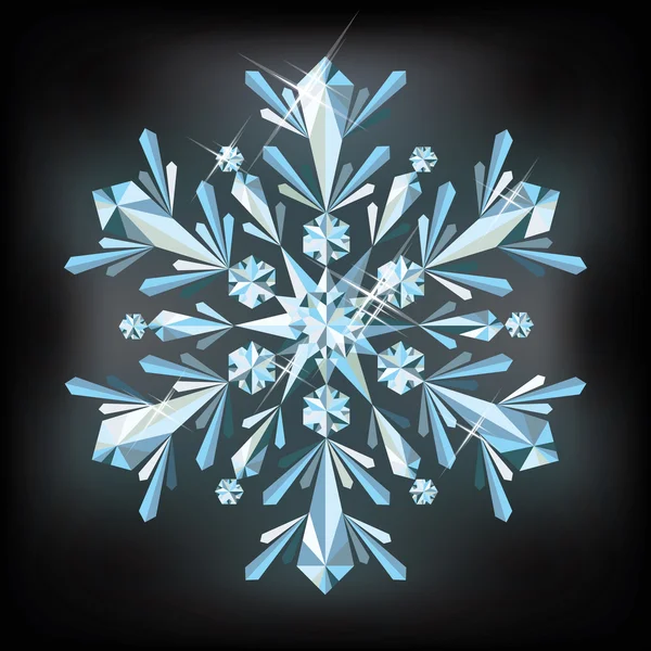 Diamant sneeuwvlok, vectorillustratie — Stockvector