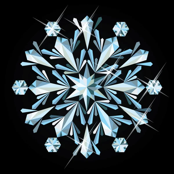 Prezioso fiocco di neve, illustrazione vettoriale — Vettoriale Stock