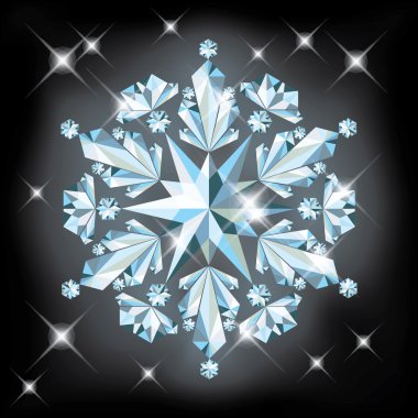 Diamond snow card, vector illustration clipart