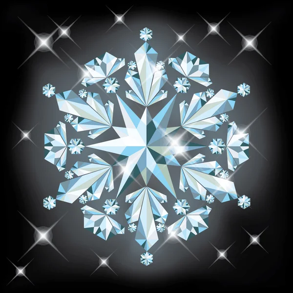 Diamant-Schneekarte, Vektorillustration — Stockvektor