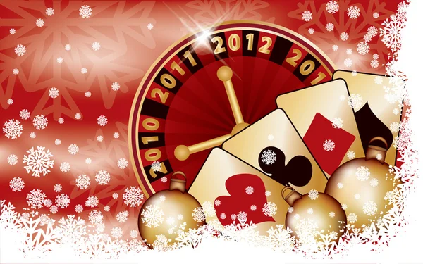 Banner de Navidad de Casino, ilustración de vectores — Vector de stock