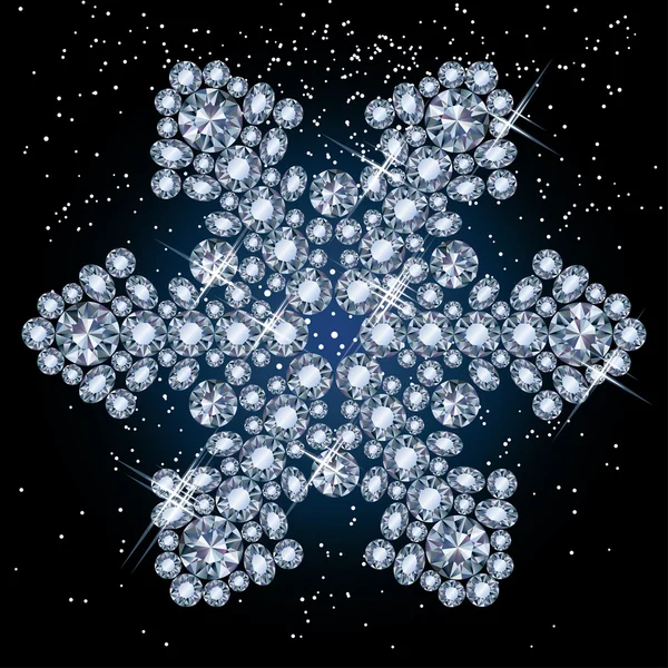 Diamond snowflake — Stock Vector
