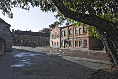 Street in Kuldiga, Latvia. clipart