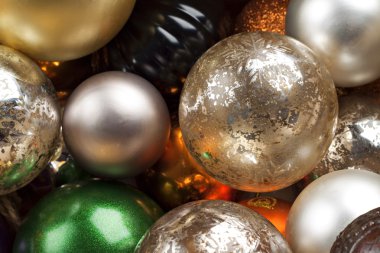 Colourful Christmas baubles.