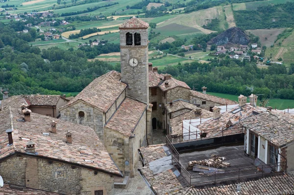 Panoramic view of Vigoleno. Emilia-Romagna. Italy. — Stock Photo, Image