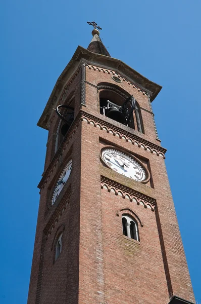 鐘楼の教会。roccabianca。エミリア ＝ ロマーニャ州。イタリア. — ストック写真