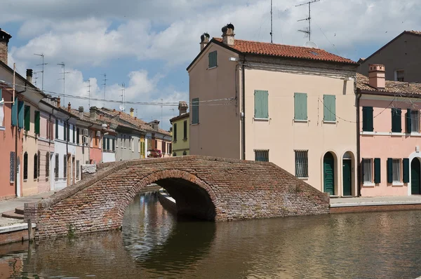 Sisti Köprüsü. Comacchio. Emilia-Romagna. İtalya. — Stok fotoğraf