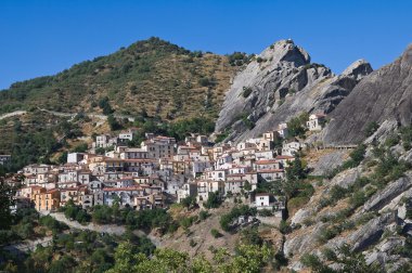 panoramik castelmezzano. Basilicata. İtalya.