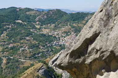 panoramik castelmezzano. Basilicata. İtalya.