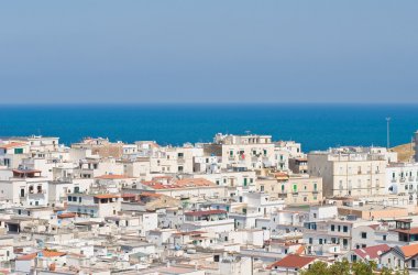 vieste panoramik manzaralı. Puglia. İtalya.