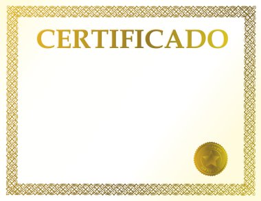 Spanish blank certificate. Ready to be filled with your individual text. clipart