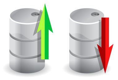 Upwards and downwards Oil prices illustration concept clipart