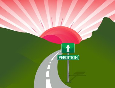 Road to perdition concept illustration design clipart