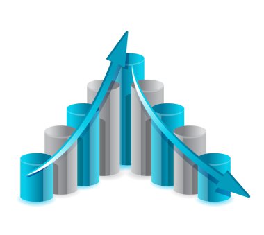 Up and down financial chart illustration design clipart