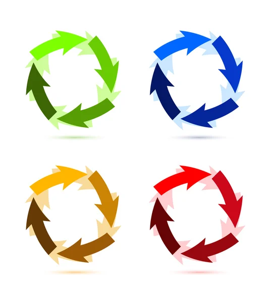 Eine farbenfrohe kreisrunde Pfeil-Illustration — Stockfoto