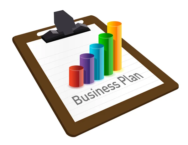 Businessplan auf einem Clipboard. Illustrationsdesign — Stockfoto