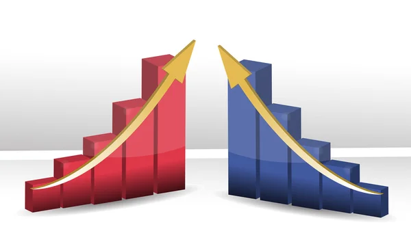 Successful business graphs illustration design — Stock Photo, Image