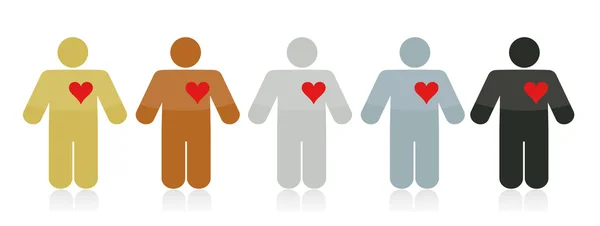 Ilustracja miłość różnorodności — Zdjęcie stockowe