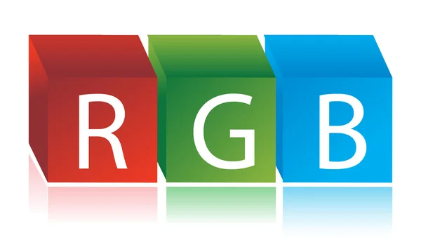 RGB küpleri illüstrasyon tasarımı üzerinde beyaz — Stok fotoğraf