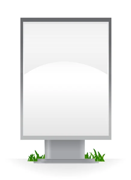 Outdoor publicidade em branco isolado sobre fundo branco — Fotografia de Stock