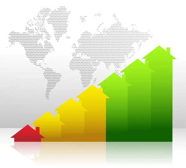 Graph showing financial real estate growth illustration — Stock Photo, Image