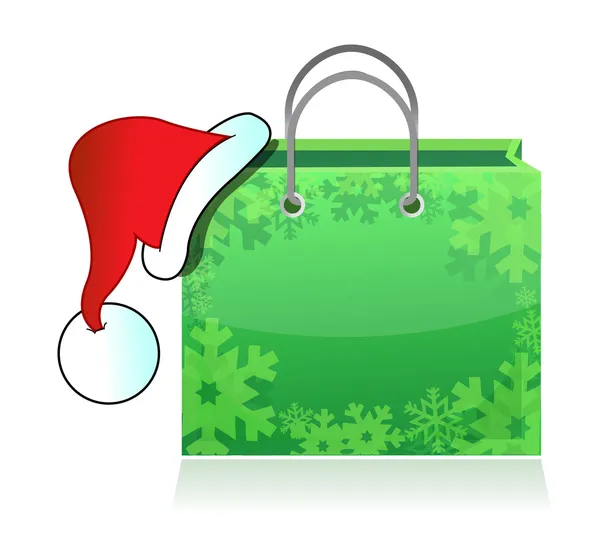 Noel Baba ile alışveriş çantası — Stok fotoğraf