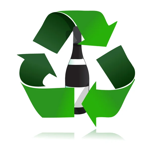 Design de ilustração de ícone de garrafa de vidro de reciclagem — Fotografia de Stock
