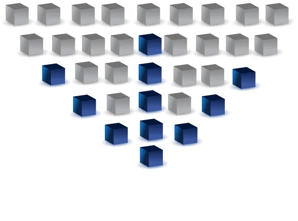 蓝色箭头所作的 3d 多维数据集-领导理念 — 图库照片