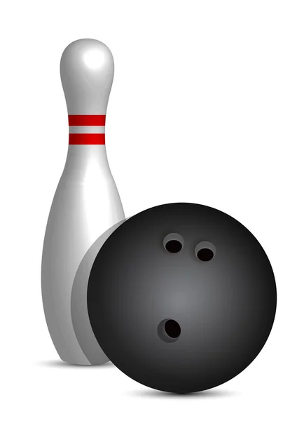 Bowling ball and pin illustration — Stock Photo, Image