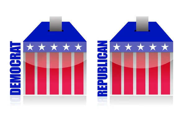 Illustration des urnes démocrates vs républicaines — Photo