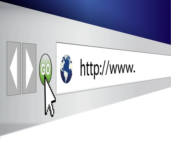 Diseño de ilustración de barra de navegador web en todo el mundo —  Fotos de Stock