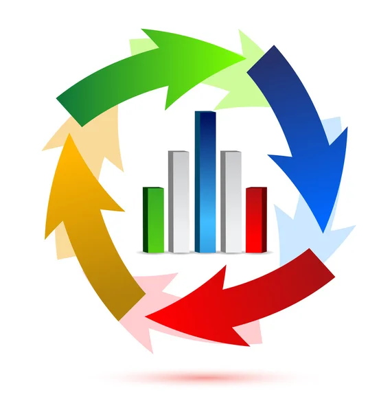 Gráfico de negocios en diseño de ilustración de ciclo de flecha —  Fotos de Stock