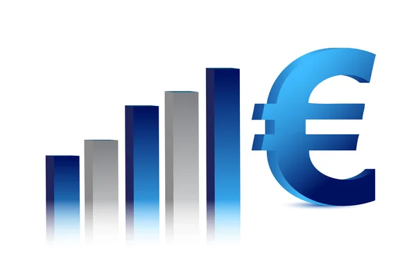 Valuta business blå euro graf illustration — Stockfoto