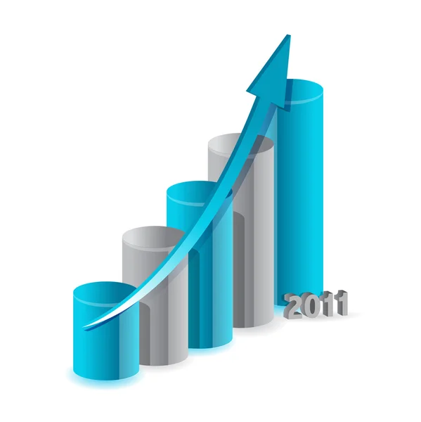 Business Graph. Growth in 2011 — Stock Photo, Image