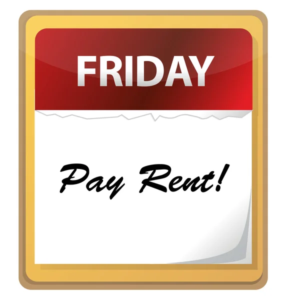 Marca del calendario con Pay rent —  Fotos de Stock