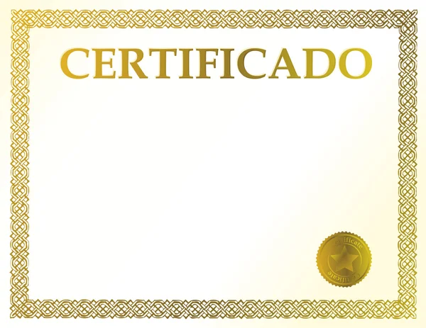 西班牙的空白证书。准备好与您单独的文本填充. — 图库照片