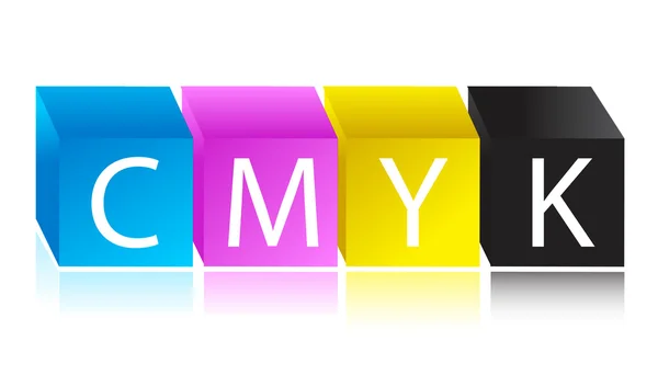 CMYK színes kocka illusztráció design — Stock Fotó